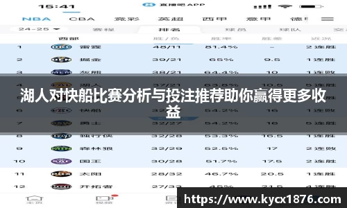 湖人对快船比赛分析与投注推荐助你赢得更多收益